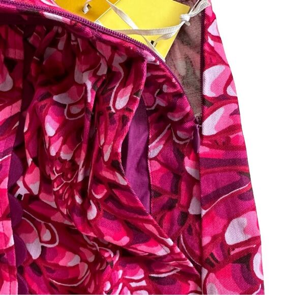 Kika Vargas X Target Skirt Pink Mum Floral Scalloped Edges Pockets Mini Size 8 - Picture 6 of 12